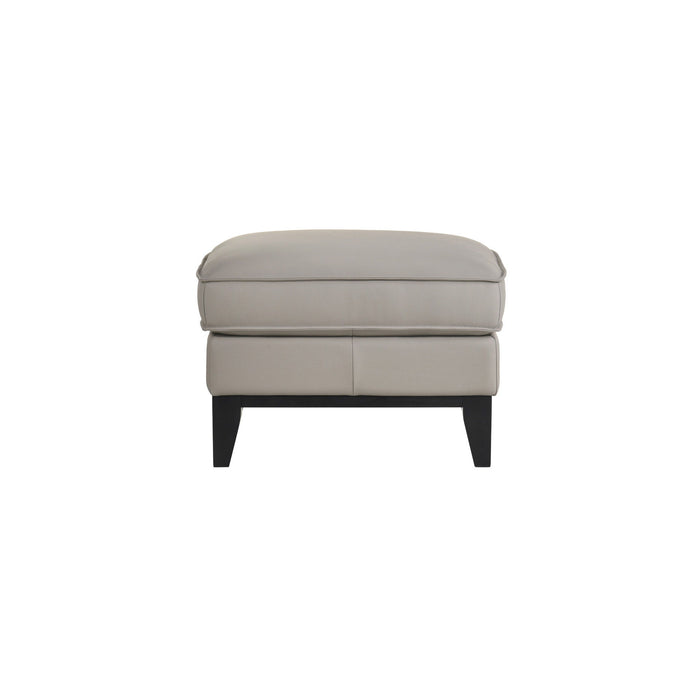 Aaron - Leather Ottoman - Mist Gray New Classic