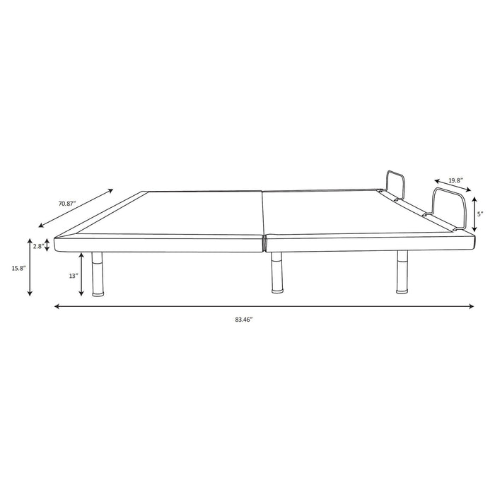 California King Adjustable Bed Base With Ergonomic Support And Wireless Remote Control - Black Furniture Max