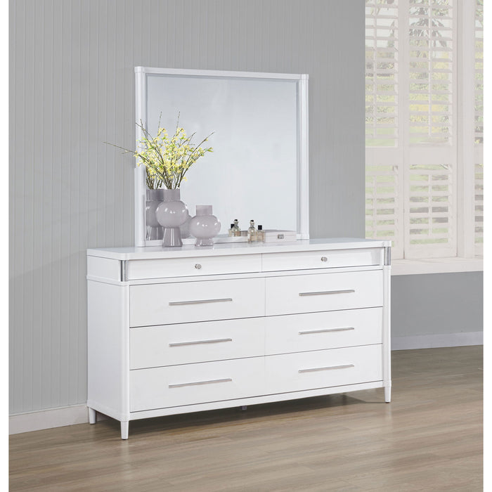 Robinson - 8 Drawer Dresser With Mirror - White Furniture Max
