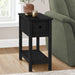 Accent End Table, 2 Tier, Narrow, Lamp, Storage Drawer, Charming Design 8th Street