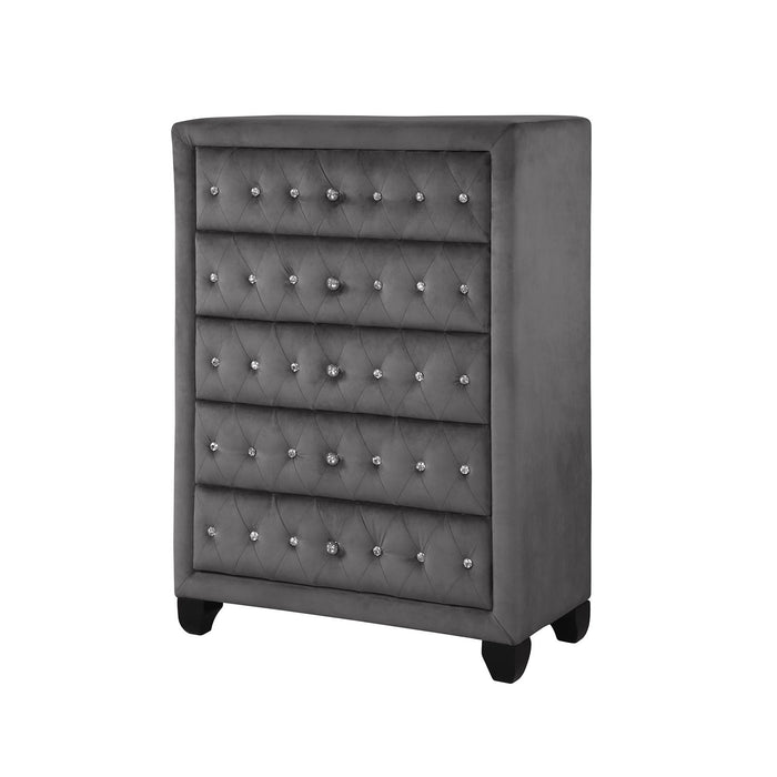 Sophia - 5 Drawer Chest - Gray Matrix Furniture Group