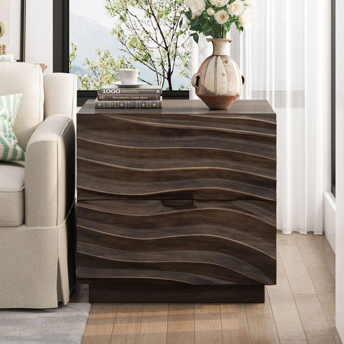 Nightstand With 2 Drawers, No Handles Home Essentials