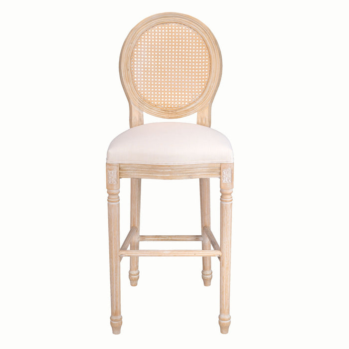 French Country Bar Chairs With Round Back (Set of 2) Home Essentials