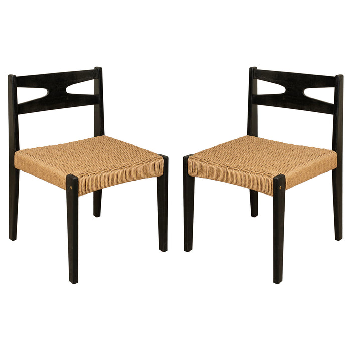 Dining Side Chairs, Indoor Outdoor Armless Chair (Set of 2) Noble House