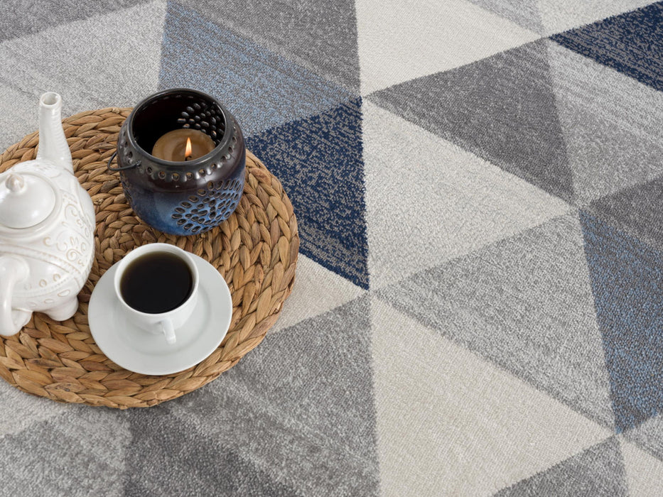 7' x 10' Geometric Diamond Area Rug - Navy Blue