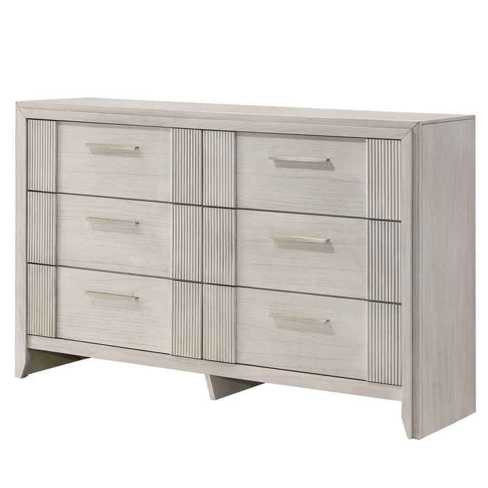 6 Drawer Storage Dresser Furniture - Antique White