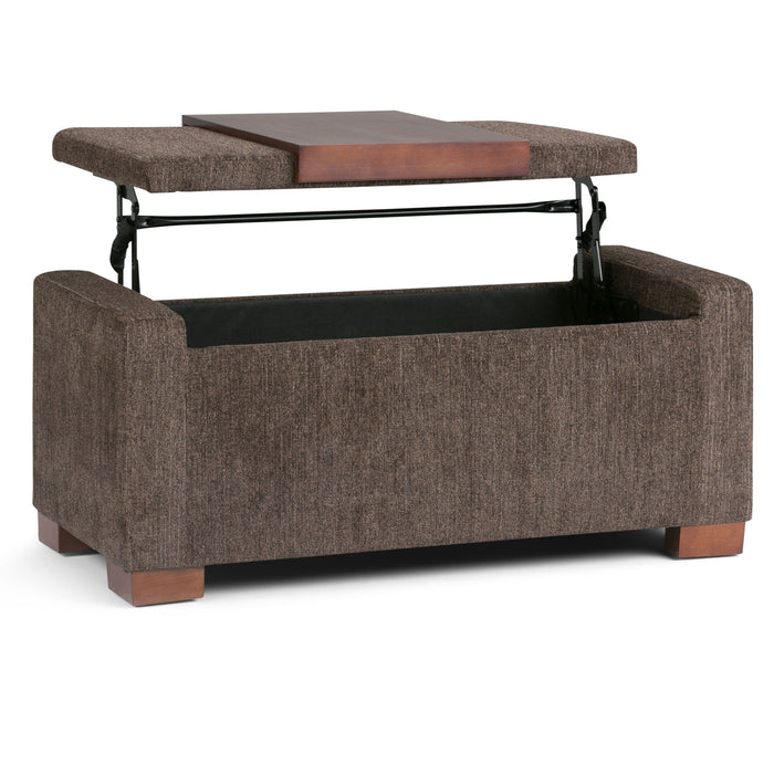 Bretton - Lift Top Storage Ottoman - Deep Umber Brown Simpli-Home