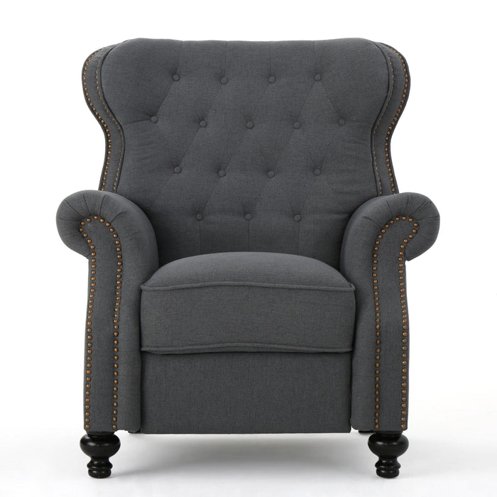 Modern Manual Push Back Recliner Chair Noble House