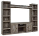 Wynnlow - 4-Piece Entertainment Center With LG TV Stand W/Fireplace Option - Gray Signature Design by Ashley®