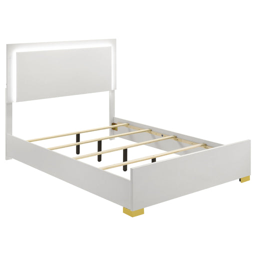 Full LED Panel Bed With Touch Activated Lighting - White Furniture Max