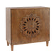 2 Door Accent Storage Cabinet With Floral Design, Sideboard For Living Room - Dark Brown Home Essentials