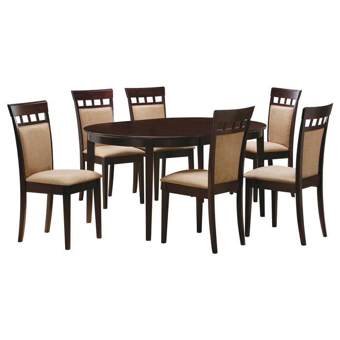 Gabriel - Oval 7 Piece Dining Set With Chairs - Cappuccino Furniture Max