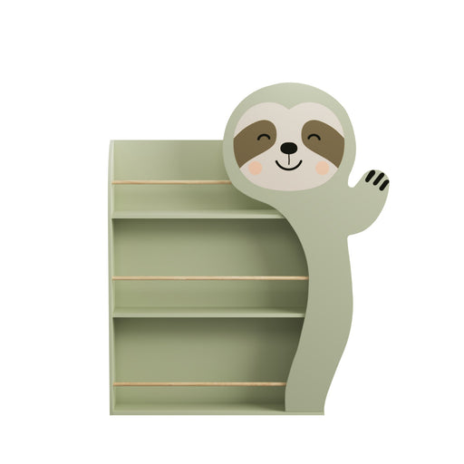Sloth Bookshelf, Front Facing Toddler Book Display Rack With 3 Tiers, Cute Animal Design - Sage Green Home Essentials