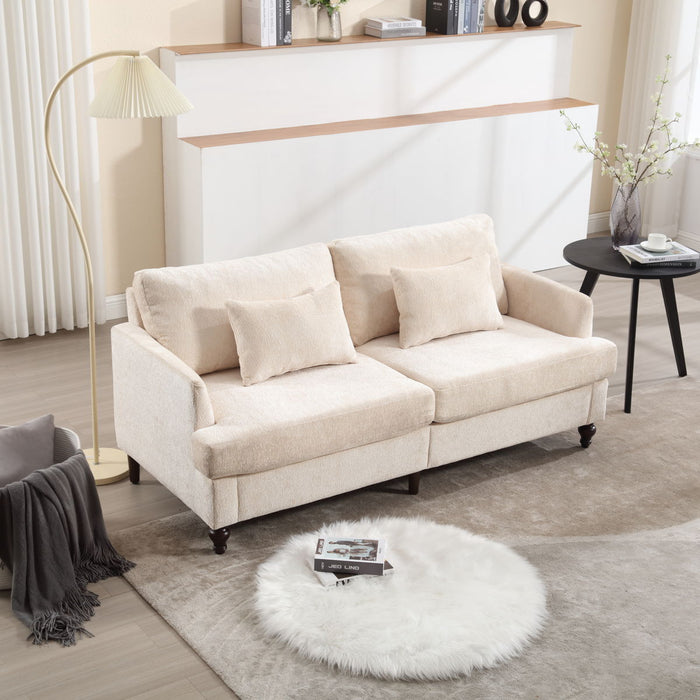 Coolmore Modern Chenille Fabric Loveseat, 2 - Seat Upholstered Loveseat Sofa Modern Couch - Beige