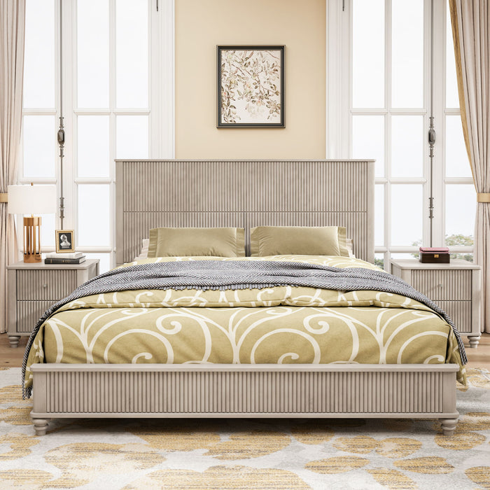 Platform Bed Frame & Tall Headboard Home Essentials