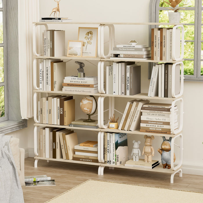 5 Tier Industrial Bookshelf, Tall Bookcase With Open Design, Vintage Storage Organizer Home Essentials