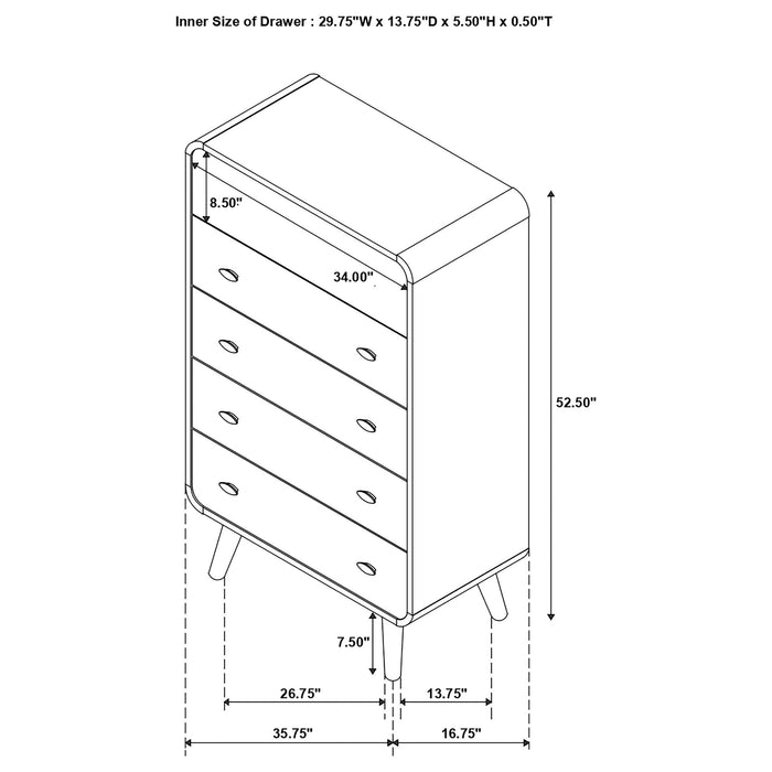 Winston - 5 Drawer Chest Furniture Max
