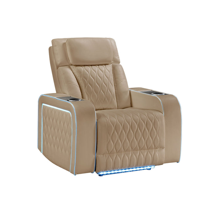 Electra - Power Recliner With Power Headrest, Massage, LED Lighting And USB Control Matrix Furniture Group