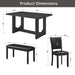Dining Table Set, Rectangular Kitchen Table With Upholstered Chairs Home Essentials