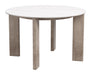 Oceanveil - Round Dining Table - White / Light Brown Zuo Modern