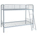 Long Beach - Twin Over Twin Bunk Bed With Built In Guardrails And Angled Ladder - Silver Furniture Max