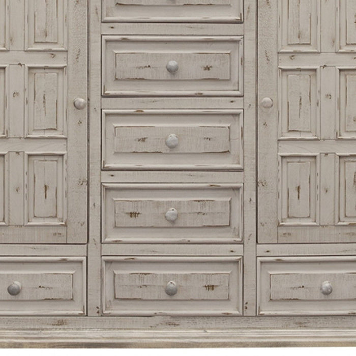 Solid Wood Seven Drawer Gentlemans Chest - White