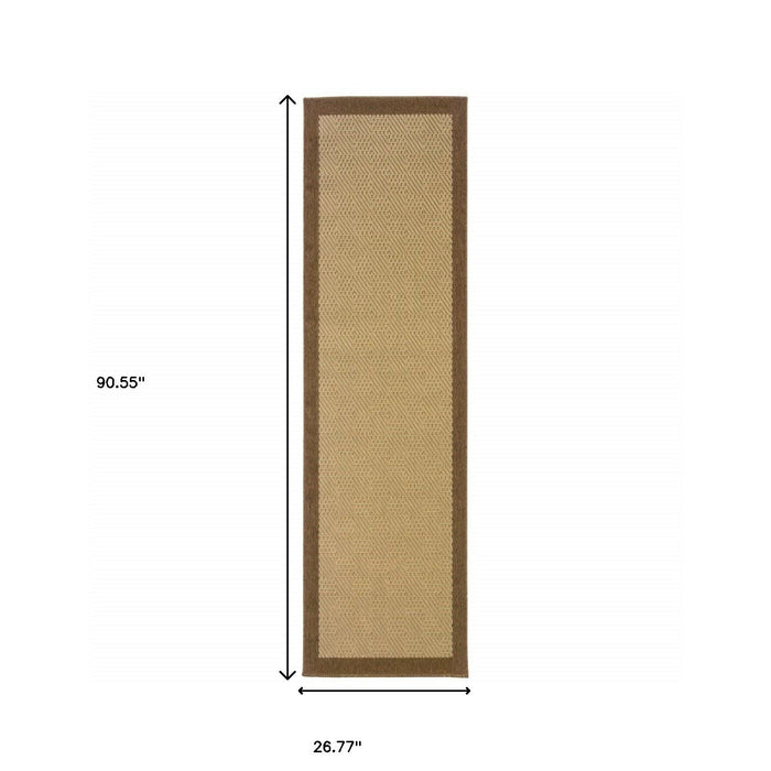 2' X 8' Outdoor / Indoor Area Rug - Beige