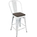 Oregon - Industrial High Back Counter Stool (Set of 2) - Vintage White / Espresso Lumi Source