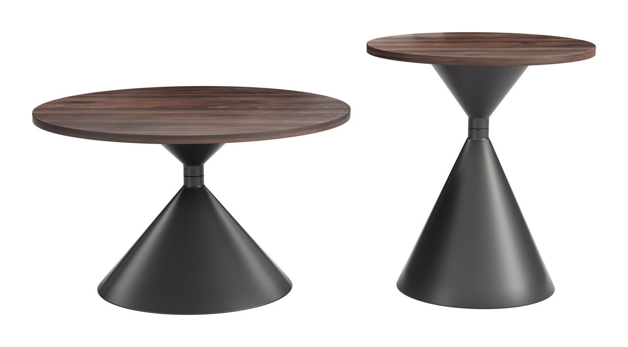 Rosk - Coffee Table Set - Walnut / Black Zuo Modern