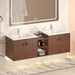 Soft Close Doors Bathroom Vanity With Small Storage Shelves, 24" And 12" Combination Cabinet - Reddish Brown Home Essentials