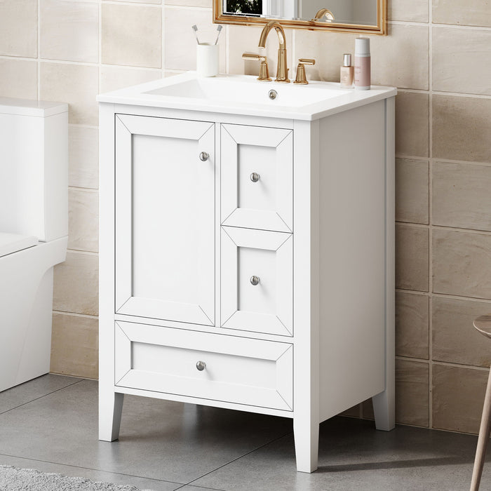 Modern Bathroom Vanity With Sink, Freestanding Cabinet With Drawers And Shelves Hearth and Haven