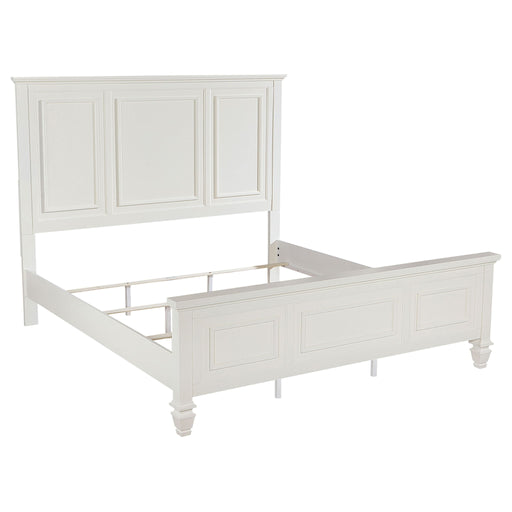 Dennis - 4 Piece Eastern King Bedroom Set - Cream White Furniture Max