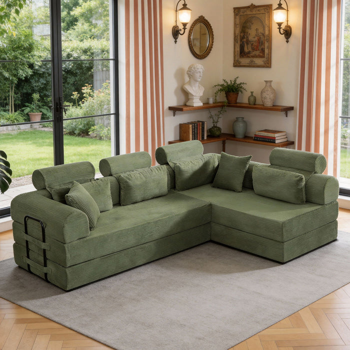 Modern L-Shape Modular Sectional Sofa, Compressed Design Home Essentials