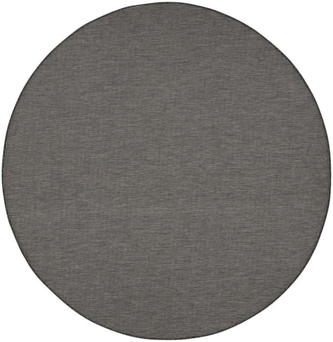 8' Round Power Loom Area Rug - Charcoal