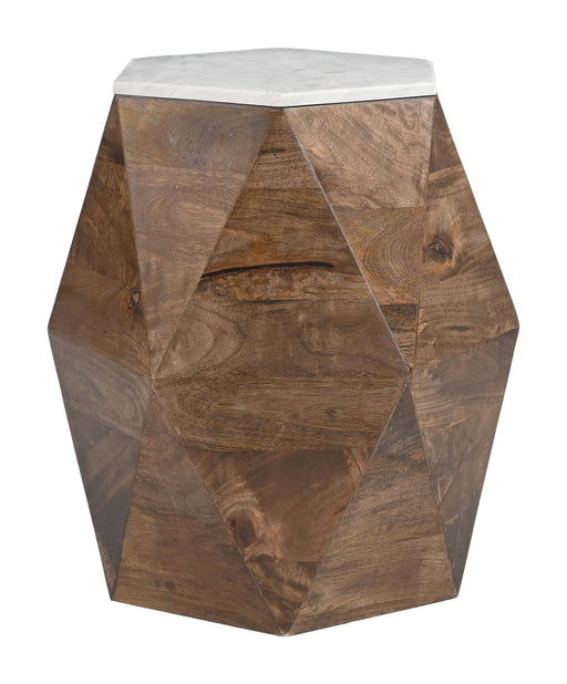 Bisel - Side Table - White / Walnut Zuo Modern