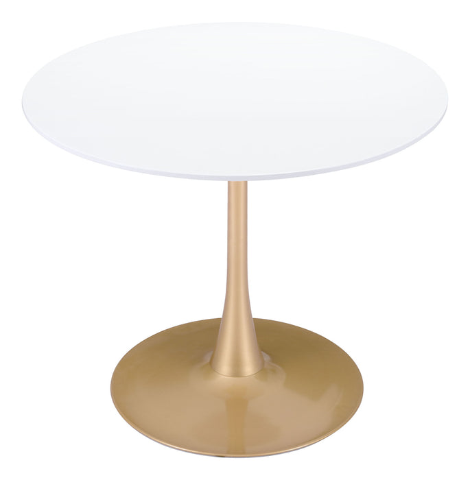 Opus - Dining Table - White / Gold Zuo Modern