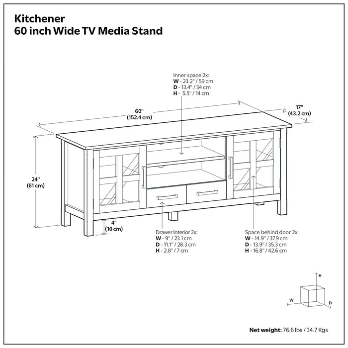 Kitchener - Handcrafted TV Media Stand Simpli-Home