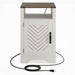 Farmhouse Nightstand With Charging Station & Storage Home Essentials