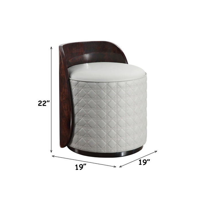 Jamonica - Vanity Stool - Gray & Dark Brown ACME