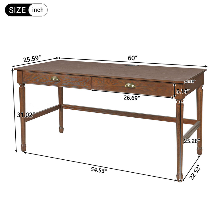 Modern Writing Desk With Drawers For Home Office Noble House