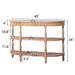 Handcrafted Console Table With Hand Woven Trim, 3 Tier Storage Shelves - Natural Home Essentials