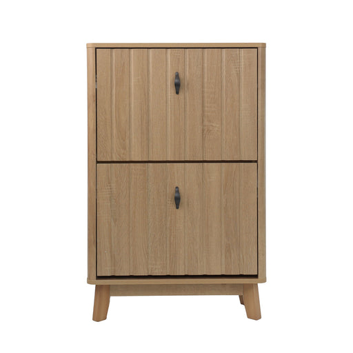 Entryway Shoe Cabinet With Flip Down Storage, Ultra Thin Freestanding Design For Home Use - Oak Home Essentials