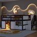 Low Loft Bed Frame With Built In Stairs, Storage Drawer, Shelf And 7 Color LED Light Home Essentials
