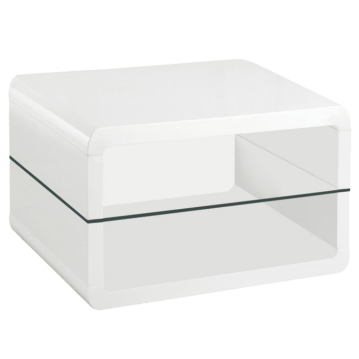 Emerson - 1 Shelf Rectangular Side End Table - White Furniture Max