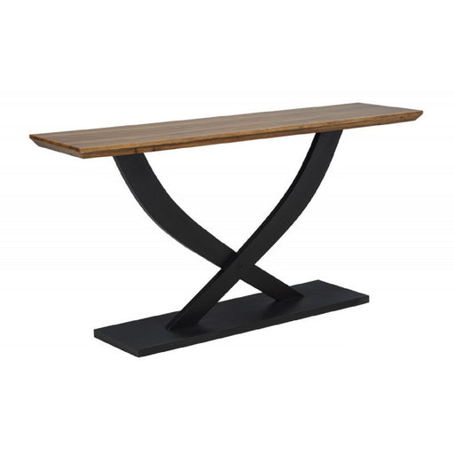 Entryway Console Table With Cross Legs Design - Natural / Espresso Home Essentials