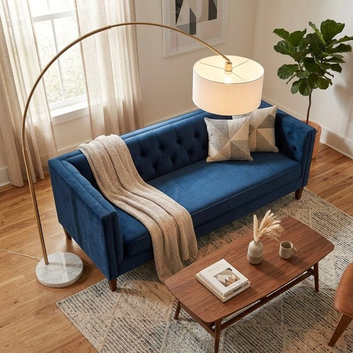 Ambient - Arch Floor Lamp With Large Shade - Gold / White Ashcroft Furniture