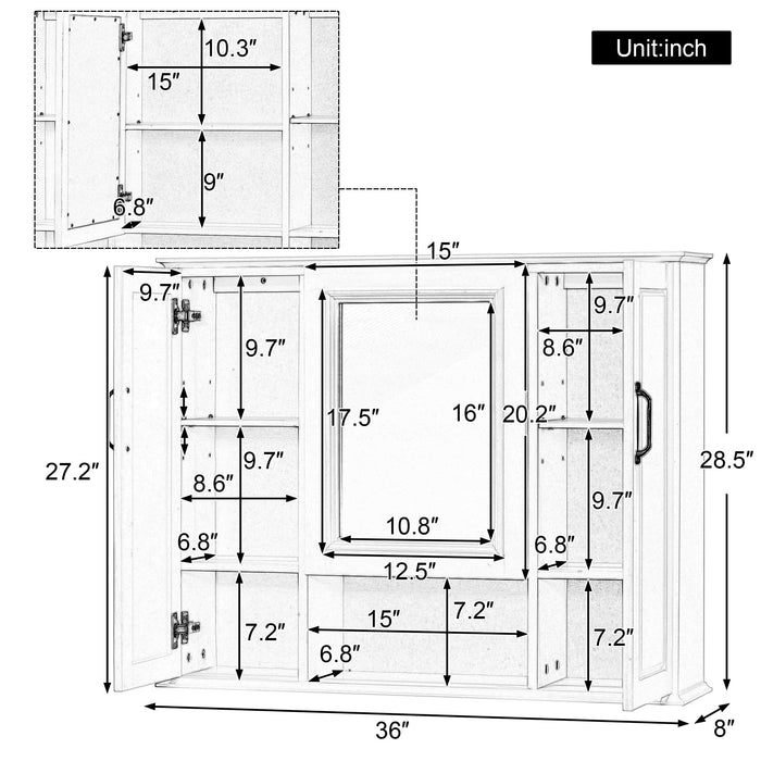 Modern Wall Mounted Medicine Cabinet With Mirror Hearth and Haven