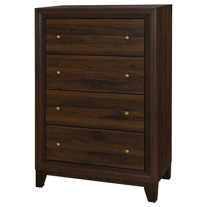 Anza - 4 Drawer Chest Storage Solution - Walnut Furniture Max