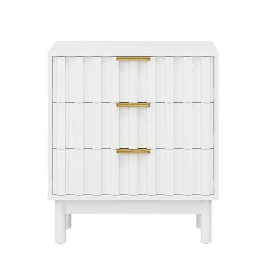 Fluted 3 Drawer Dresser Home Essentials