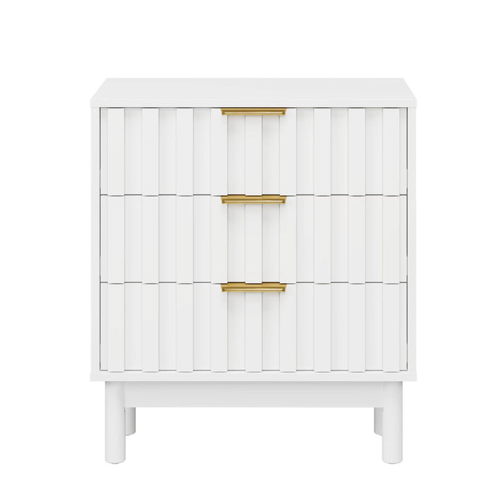 Fluted 3 Drawer Dresser Home Essentials